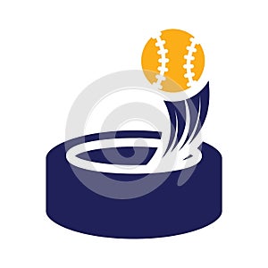 Baseball stadium and homerun icon. Vector illustration decorative design photo