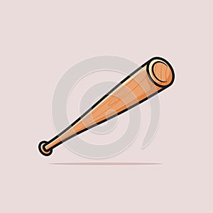 Baseball Stick Cartoon Vector Icon Illustration Sport Object