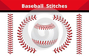 Baseball Stitches on a white background. photo