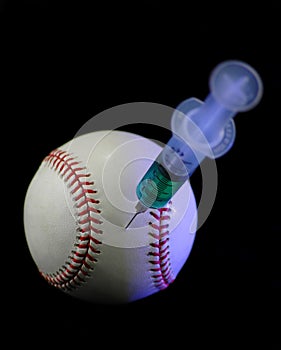 Baseball and syringe