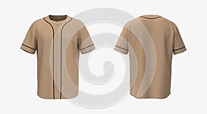 Baseball t-Shirt mockup in front and back views, 3d illustration, 3d rendering