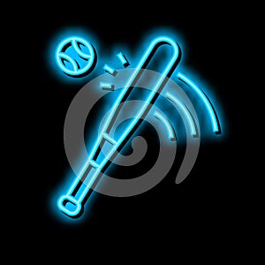 baseball team sport game neon glow icon illustration