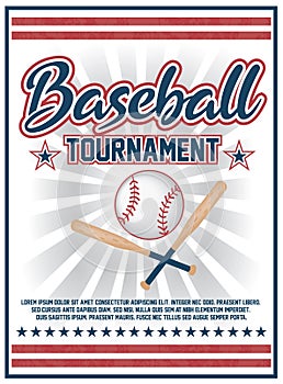 Baseball tournament flyer design vector