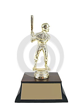 Baseball trophy isolated.