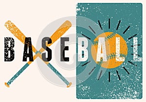 Baseball typographical vintage grunge style poster design. Retro vector illustration.
