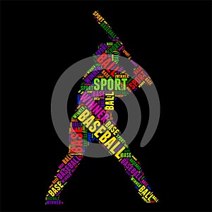 Baseball Typography word cloud colorful Vector illustration