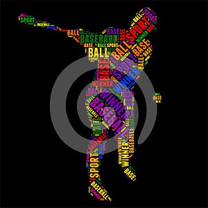 Baseball Typography word cloud colorful Vector illustration