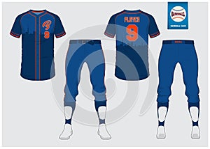 Baseball uniform, sport jersey, t-shirt sport, short, sock template. Baseball t-shirt mock up. Front and back view sport uniform.