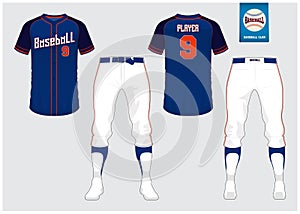 Baseball uniform, sport jersey, t-shirt sport, short, sock template. Baseball t-shirt mock up. Front and back view sport uniform.