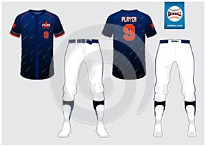 Baseball uniform, sport jersey, t-shirt sport, short, sock template. Baseball t-shirt mock up. Front and back view sport uniform.