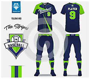 Baseball uniform, sport jersey, t-shirt sport, short, sock template. Baseball t-shirt mock up. Front and back view sport uniform.