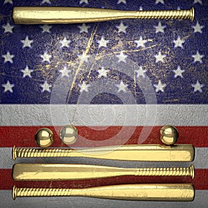 Baseball and USA wall background