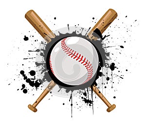 Baseball vector with baseball bat