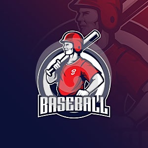 Baseball vector mascot logo design with modern illustration concept style for badge, emblem and tshirt printing. baseball