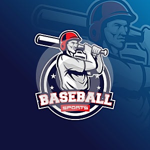 Baseball vector mascot logo design with modern illustration concept style for badge, emblem and tshirt printing. baseball
