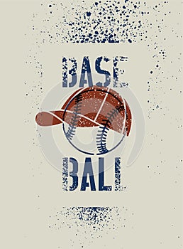 Baseball vintage style poster. Retro vector illustration.