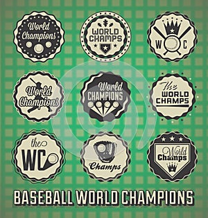 Baseball World Champion Labels