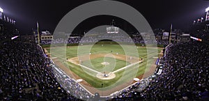 Baseball - Wrigley Field Pano at Night