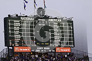 Baseball - Wrigley Field's Famous Scoreboard