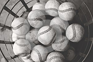 Baseballs in a basket