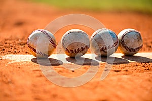 Baseballs on Pitcher's Mound
