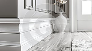 a baseboard color in crema or white, adding a touch of sophistication to interior design.