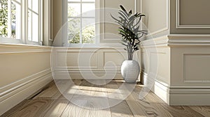 a baseboard color in crema or white, adding a touch of sophistication to interior design.