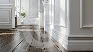 a baseboard color in crema or white, adding a touch of sophistication to interior design. photo