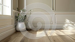 a baseboard color in crema or white, adding a touch of sophistication to interior design. photo