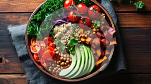 based healthy vegan food colorful