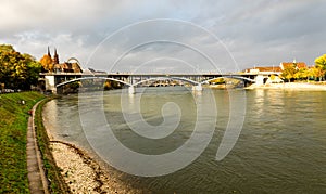 Basel with Munster cathedral and the Rhine river in Switzerland