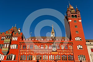 Basel, Switzerland - Rathaus Town Hall in Marktplatz