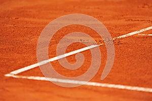 Baseline footprint on a tennis court