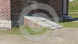 Basement doors from an old American styled Brick house farm ranch from 1800