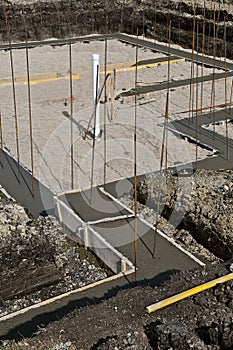 Basement footing and reinforcing roads