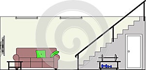 Basement with Furniture