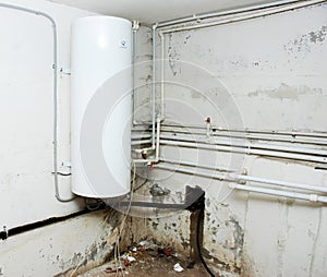 Basement under a water heater