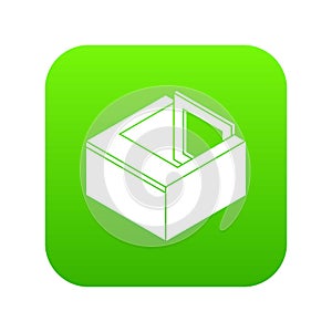 Basement window frame icon green vector