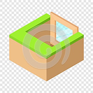 Basement window frame icon, isometric 3d style