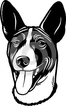 Basenji - Funny Dog, Vector File, Cut Stencil for Tshirt