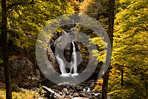 Bash Bish Falls by a warm fall day