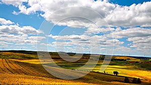 Bashang grassland in autumn season and lots of clouds in the sky