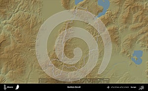 Bashkia Devoll outlined, Albania. Physical