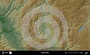 Bashkia Diber outlined, Albania. Physical