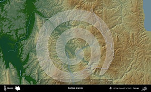 Bashkia Gramsh outlined, Albania. Physical