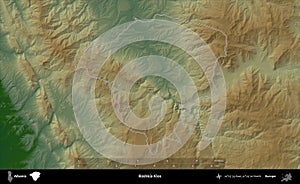 Bashkia Klos outlined, Albania. Physical