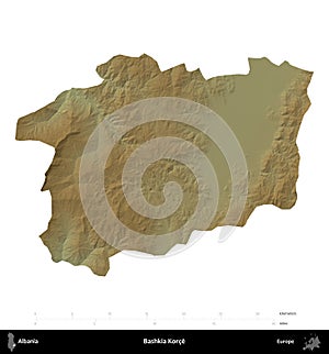 Bashkia Korce, Albania, isolated on white. Physical