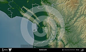 Bashkia Lezhe outlined, Albania. Physical