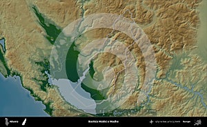 Bashkia Malesi e Madhe outlined, Albania. Physical