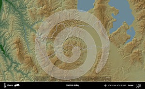 Bashkia Maliq outlined, Albania. Physical